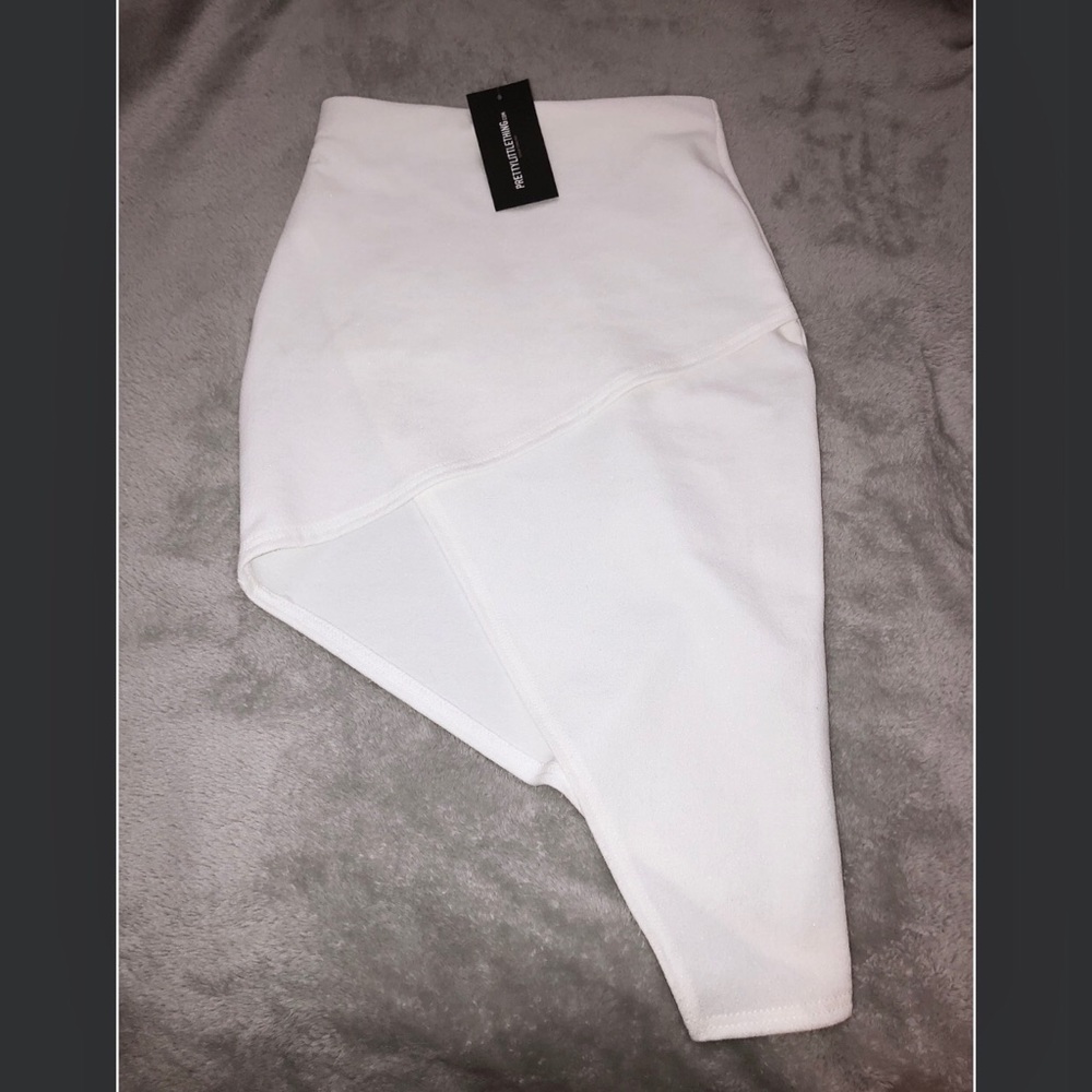 White asymmetrical skirt from pretty little thing